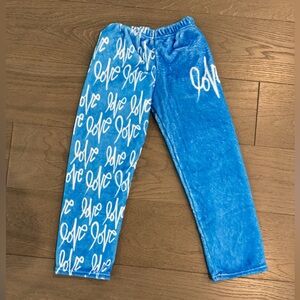 Blue Fuzzy Love Pajama Pants